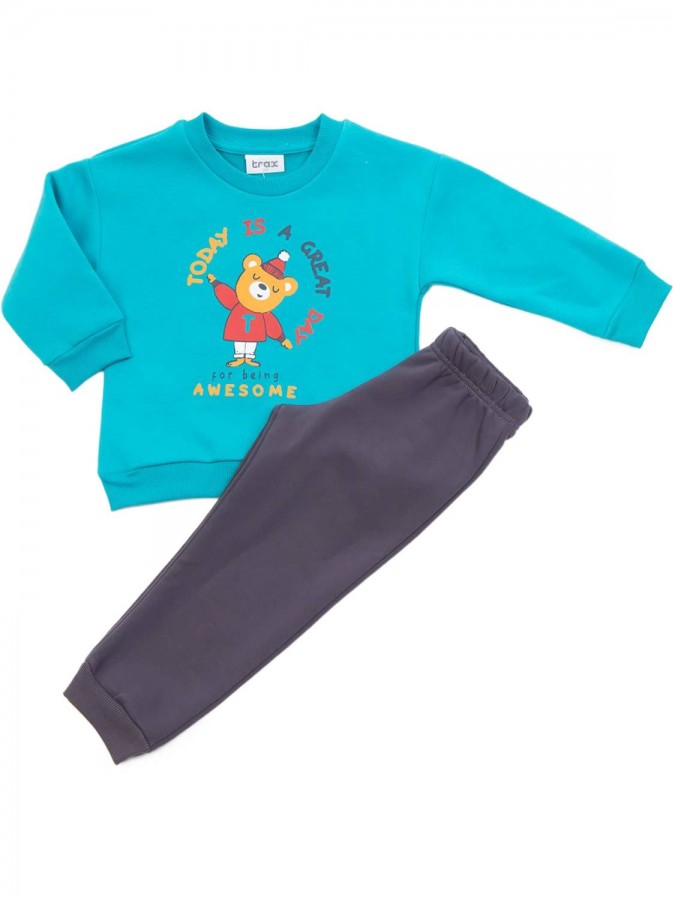 TRAX Παιδική Φόρμα για Αγόρι 1-6 ετών "Awesome" - 44919 Σμαραγδί