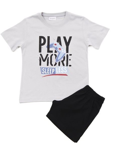 TRAX Παιδική Πυτζάμα Καλοκαιρινή για αγόρι 8-16 ετών #43390 Γκρι TRAX Παιδική Πυτζάμα Καλοκαιρινή για αγόρι 8-16 ετών #43390 Γκρι