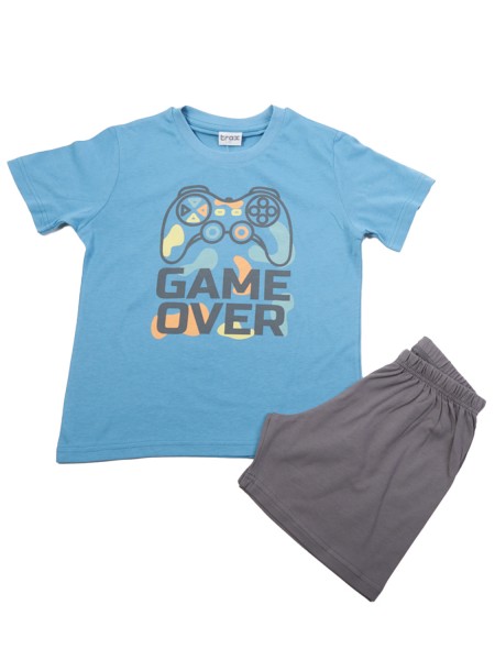TRAX Παιδική Πυτζάμα Καλοκαιρινή για αγόρι 8-16 ετών #47391 Γαλάζιο