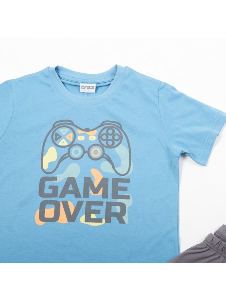 TRAX Παιδική Πυτζάμα Καλοκαιρινή για αγόρι 8-16 ετών #47391 Γαλάζιο