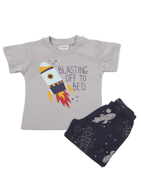 TRAX Παιδική Πυτζάμα Καλοκαιρινή για αγόρι 1-6 ετών #47490 Γκρι