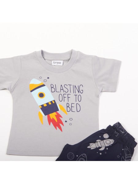 TRAX Παιδική Πυτζάμα Καλοκαιρινή για αγόρι 1-6 ετών #47490 Γκρι