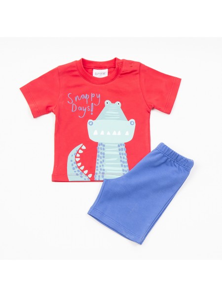 TRAX Βρεφικό Σετ Κοντομάνικο Με Βερμούδα για αγόρια #45056 Κόκκινο