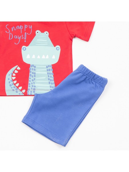 TRAX Βρεφικό Σετ Κοντομάνικο Με Βερμούδα για αγόρια #45056 Κόκκινο