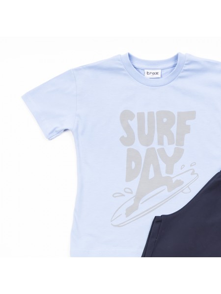 TRAX Εφηβικό Σετ Κοντομάνικο Με Βερμούδα για αγόρια #45321 Σχιέλ