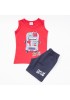 TRAX Παιδικό Σετ Αμάνικο Με Βερμούδα για αγόρια 2-6 ετών #45412 Κόκκινο