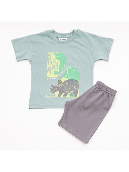 TRAX Παιδικό Σετ Κοντομάνικο Με Βερμούδα για αγόρια 1-6 ετών #45418 Μέντα