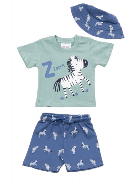 TRAX Βρεφικό Σετ Κοντομάνικο Με Βερμούδα για αγόρια #47058 Μέντα