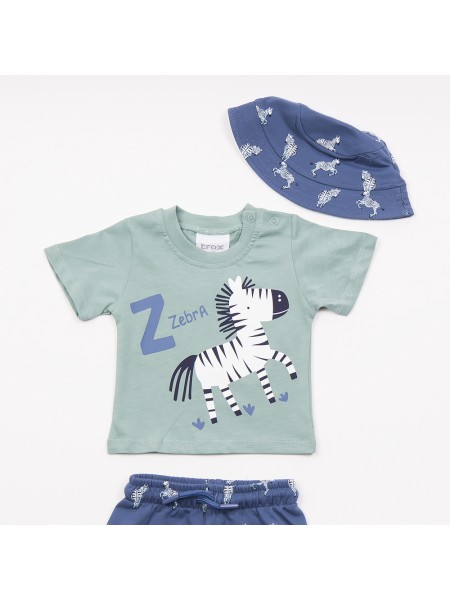 TRAX Βρεφικό Σετ Κοντομάνικο Με Βερμούδα για αγόρια #47058 Μέντα