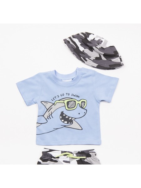 TRAX Βρεφικό Σετ Κοντομάνικο Με Βερμούδα για αγόρια #47060 Οινοπνευματί