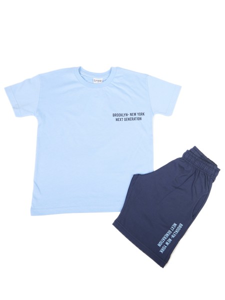 TRAX Εφηβικό Σετ Κοντομάνικο Με Βερμούδα για αγόρια #47329 Oινοπνευματί