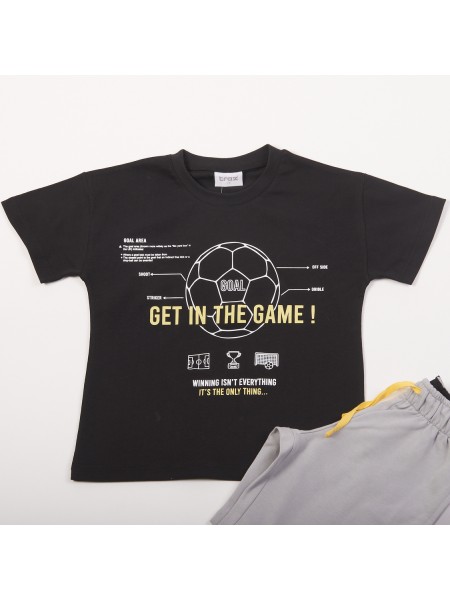 TRAX Εφηβικό Σετ Κοντομάνικο Με Βερμούδα για αγόρια 8-16 ετών #47330 Μαύρο