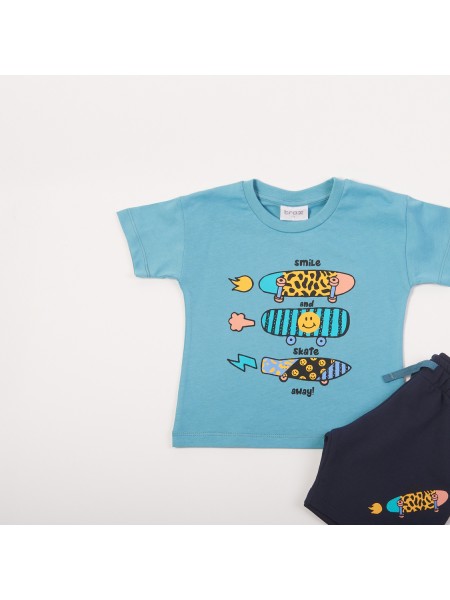 TRAX Παιδικό Σετ Κοντομάνικο Με Βερμούδα για αγόρια 1-6 ετών #47419 Μπλε