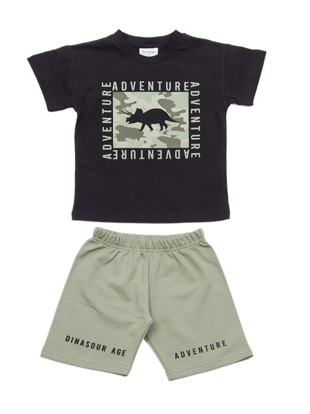 TRAX Παιδικό Σετ Κοντομάνικο Με Βερμούδα για αγόρια 1-6 ετών #47421 Μαύρο