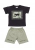 TRAX Παιδικό Σετ Κοντομάνικο Με Βερμούδα για αγόρια 1-6 ετών #47421 Μαύρο