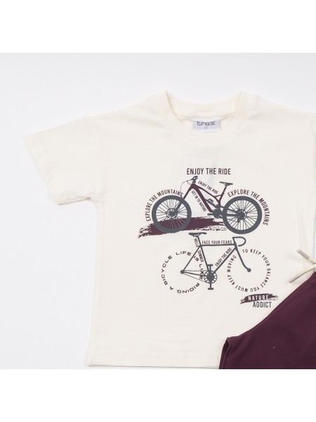 TRAX Παιδικό Σετ Κοντομάνικο Με Βερμούδα για αγόρια 1-6 ετών #47430 Εκρού