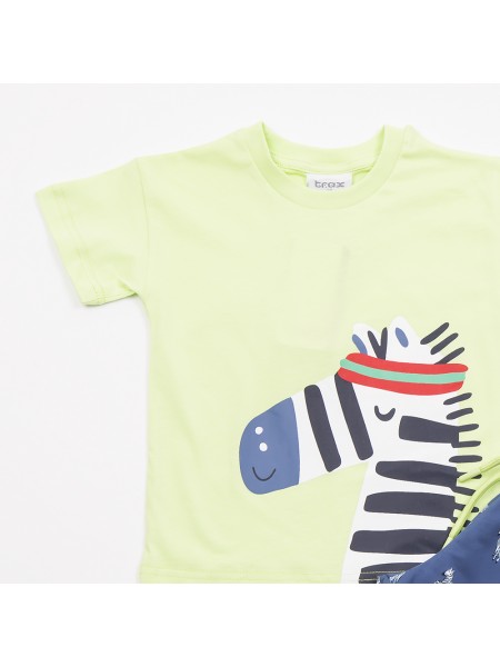 TRAX Παιδικό Σετ Κοντομάνικο Με Βερμούδα για αγόρια 1-6 ετών #47434 Λάιμ