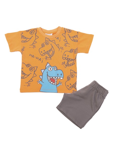 TRAX Παιδικό Σετ Κοντομάνικο Με Βερμούδα για αγόρια 1-6 ετών #47439 Πορτοκαλί