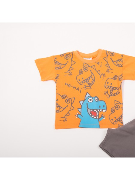 TRAX Παιδικό Σετ Κοντομάνικο Με Βερμούδα για αγόρια 1-6 ετών #47439 Πορτοκαλί