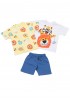 TRAX Παιδικό Σετ Κοντομάνικο Με 2 Μπλούζες και Βερμούδα για αγόρια 1-6 ετών #47445 Λευκό-Κίτρινο