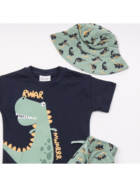 TRAX Παιδικό Σετ Κοντομάνικο Με Βερμούδα και Καπέλο για αγόρια 1-6 ετών #47452 Μαρέν