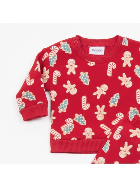 TRAX Βρεφική Πιτζάμα Xmas για Κορίτσι 0-18 Μηνών - 46568 Κόκκινα