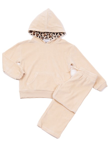 TRAX Εφηβική Φόρμα Βελουτέ για Κορίτσι 6-16 ετών - 46648 Μπισκότο