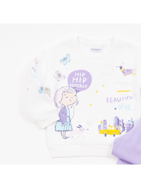 TRAX Παιδική Φόρμα με κολάν για Κορίτσι 1-6 ετών - 46714 Εκρού