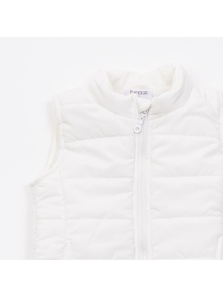 TRAX Παιδικό Αμάνικο Μπουφάν για Koρίτσι 1-6 ετών #45254 Εκρού