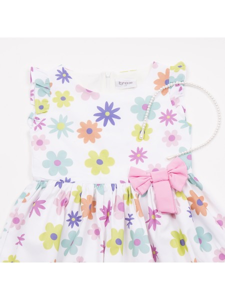 TRAX Παιδικό Φόρεμα για Κορίτσια 1-6 ετών #47251 Λευκό