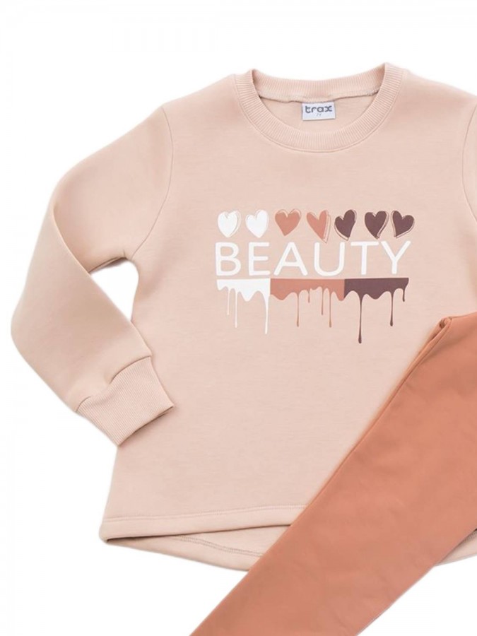 TRAX Εφηβική Φόρμα με κολάν για Κορίτσι 6-16 ετών "Beauty"- 44676 Μπισκότο TRAX Εφηβική Φόρμα με κολάν για Κορίτσι 6-16 ετών "Beauty"- 44676 Μπισκότο