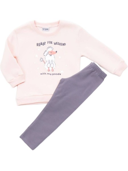 TRAX Παιδική Φόρμα με κολάν για Κορίτσι 1-6 ετών "Ready for Weekend" - 44753 Πούδρα TRAX Παιδική Φόρμα με κολάν για Κορίτσι 1-6 ετών "Ready for Weekend" - 44753 Πούδρα