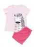 TRAX Παιδική Πυτζάμα Καλοκαιρινή για κορίτσι 8-16 ετών #43190 Ροζ