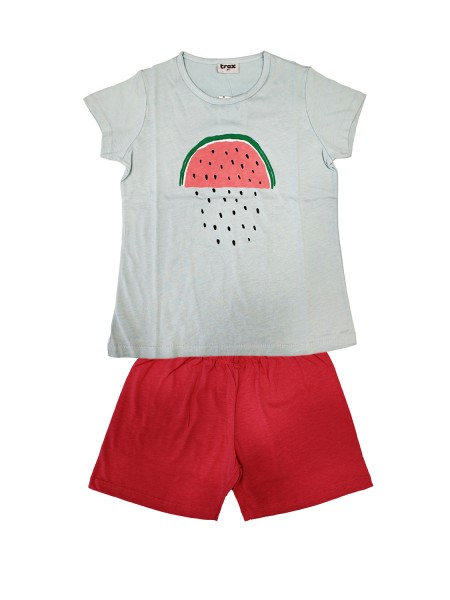 TRAX Παιδική Πυτζάμα Καλοκαιρινή για κορίτσι 8-16 ετών #47191 Γαλάζιο