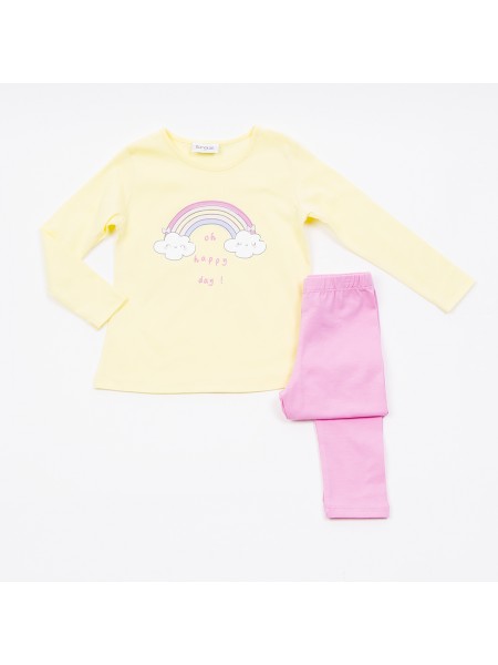 TRAX Παιδικό Σετ Με Κολάν για Κορίτσια 1-6 ετών #45205 Κίτρινο