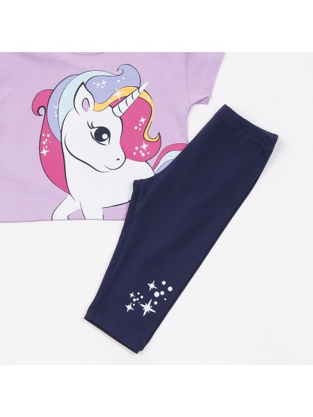 TRAX Παιδικό Σετ Με Κολάν για Κορίτσια 1-6 ετών #45215 Λιλά