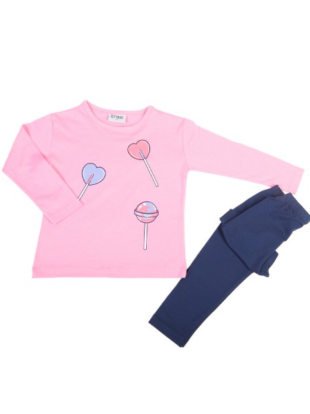 TRAX Παιδικό Σετ Με Κολάν για Κορίτσια 1-6 ετών #47207 Ροζ