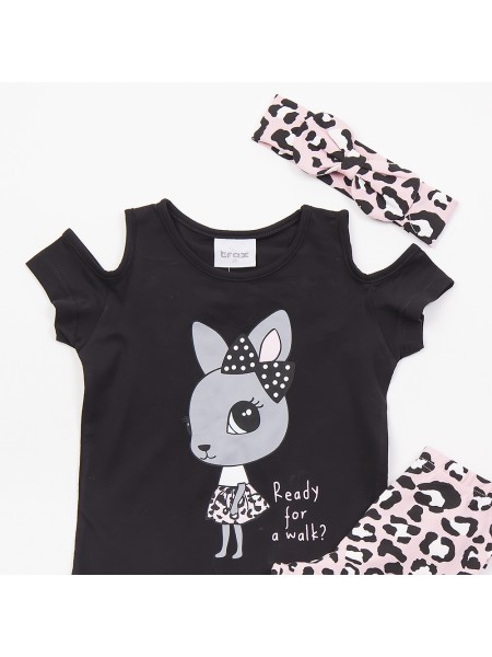 TRAX Παιδικό Σετ Με Κολάν για Κορίτσια 1-6 ετών #47219 Μαύρο