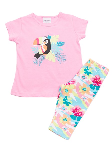 TRAX Παιδικό Σετ Με Κολάν για Κορίτσια 1-6 ετών #47221 Ροζ