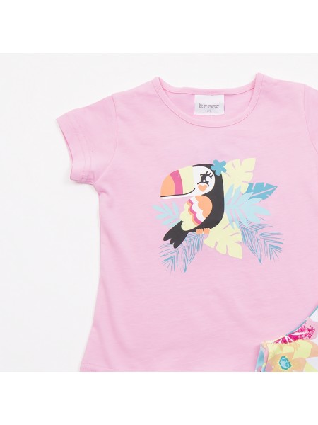 TRAX Παιδικό Σετ Με Κολάν για Κορίτσια 1-6 ετών #47221 Ροζ