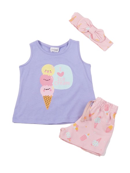 TRAX Παιδικό Σετ για Κορίτσια 1-6 ετών #47234 Λεβάντα