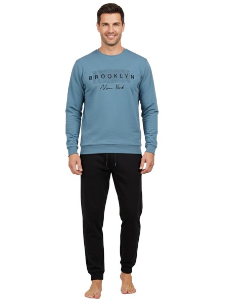 TRAX Ανδρική Χειμερινή Πιτζάμα “Brooklyn New York” #48390 Pacific TRAX Ανδρική Χειμερινή Πιτζάμα “Brooklyn New York” #48390 Pacific
