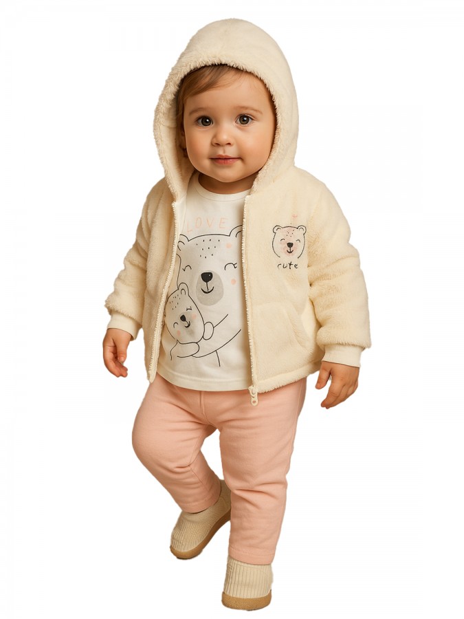 TRAX Βρεφικό Σετ 3τμχ για Κορίτσι 0-18 μηνών #48514 Βανίλια TRAX Βρεφικό Σετ 3τμχ για Κορίτσι 0-18 μηνών #48514 Βανίλια