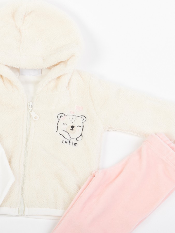 TRAX Βρεφικό Σετ 3τμχ για Κορίτσι 0-18 μηνών #48514 Βανίλια TRAX Βρεφικό Σετ 3τμχ για Κορίτσι 0-18 μηνών #48514 Βανίλια