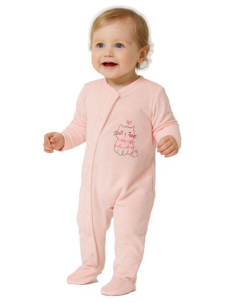 TRAX Βρεφικό βελουτέ φορμάκι για κορίτσι (0 - 12 μηνών) #48520 Ροζ TRAX Βρεφικό βελουτέ φορμάκι για κορίτσι (0 - 12 μηνών) #48520 Ροζ