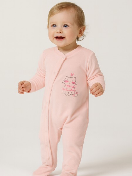 TRAX Βρεφικό βελουτέ φορμάκι για κορίτσι (0 - 12 μηνών) #48520 Ροζ TRAX Βρεφικό βελουτέ φορμάκι για κορίτσι (0 - 12 μηνών) #48520 Ροζ