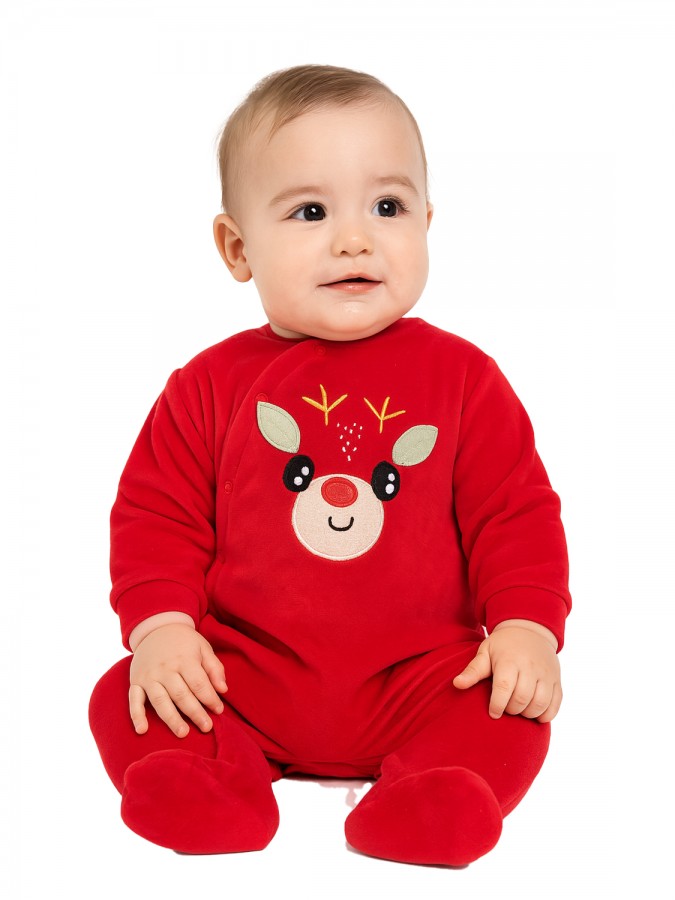 Trax Βρεφικό βελουτέ φορμάκι Xmas (0 - 12 μηνών) | 48552 Κόκκινο Trax Βρεφικό βελουτέ φορμάκι Xmas (0 - 12 μηνών) | 48552 Κόκκινο
