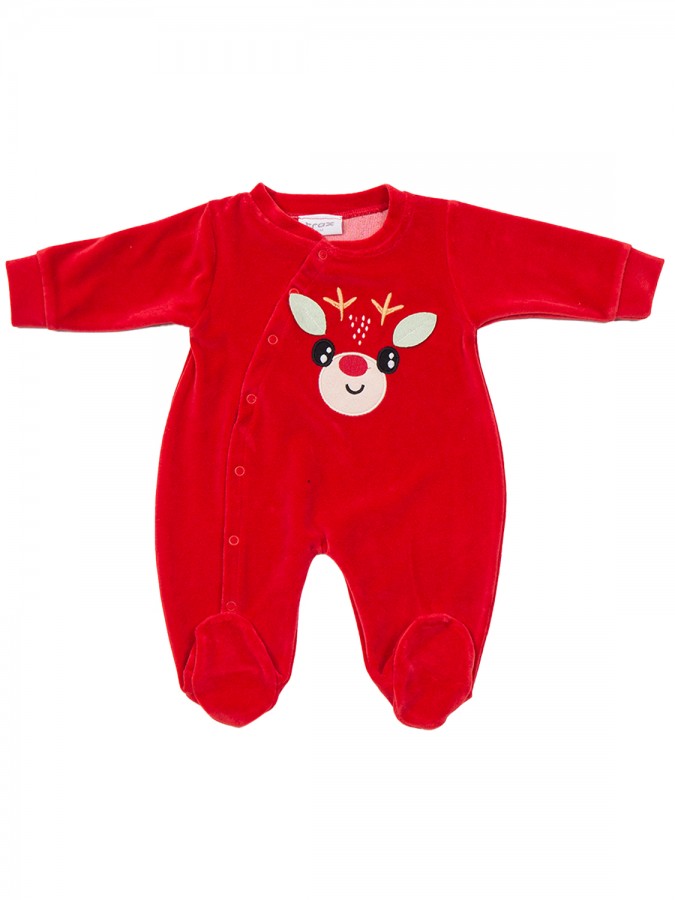 Trax Βρεφικό βελουτέ φορμάκι Xmas (0 - 12 μηνών) | 48552 Κόκκινο Trax Βρεφικό βελουτέ φορμάκι Xmas (0 - 12 μηνών) | 48552 Κόκκινο