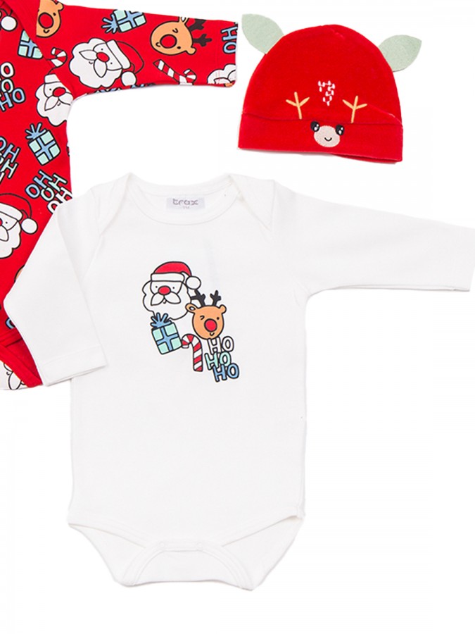 TRAX Βρεφικά ζιμπουνάκια 2τμχ Xmas (0 - 12 μηνών) | 48554 Λευκό- Κόκκινο TRAX Βρεφικά ζιμπουνάκια 2τμχ Xmas (0 - 12 μηνών) | 48554 Λευκό- Κόκκινο