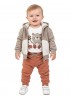 TRAX Βρεφικό Σετ Με Ζακέτα Μακρύ Παντελόνι για αγόρια 0-18 μηνών #48559 Elephant